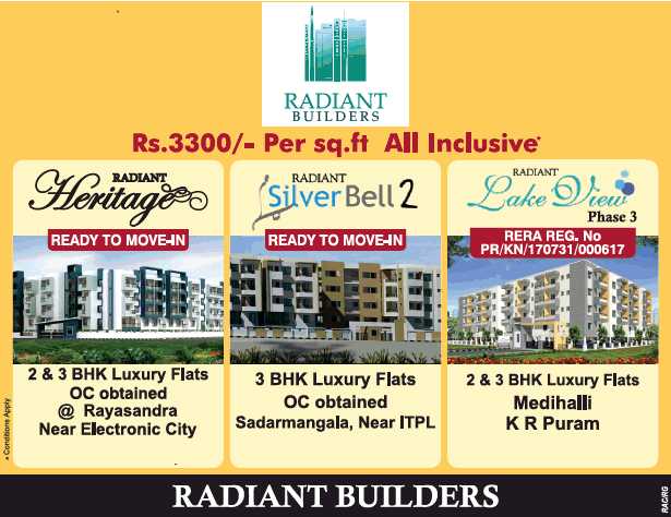 Invest in Radiant Group projects in Bangalore Update